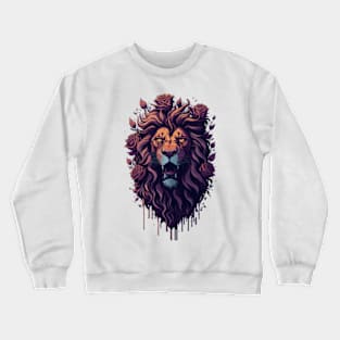 Rose Kissed Majesty - Lion's Elegance Crewneck Sweatshirt